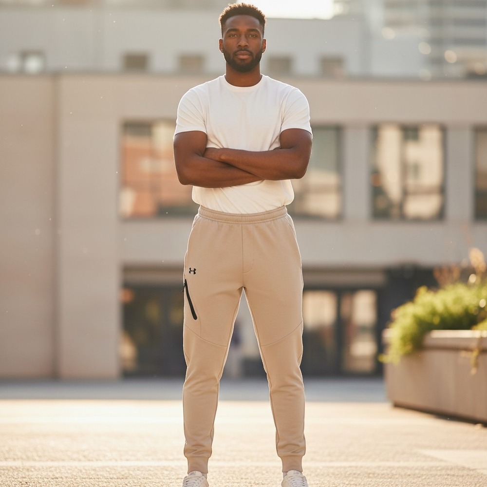 Under Armour Unstoppable Tapered Joggers Khaki Beige Mens XL 1379808-203